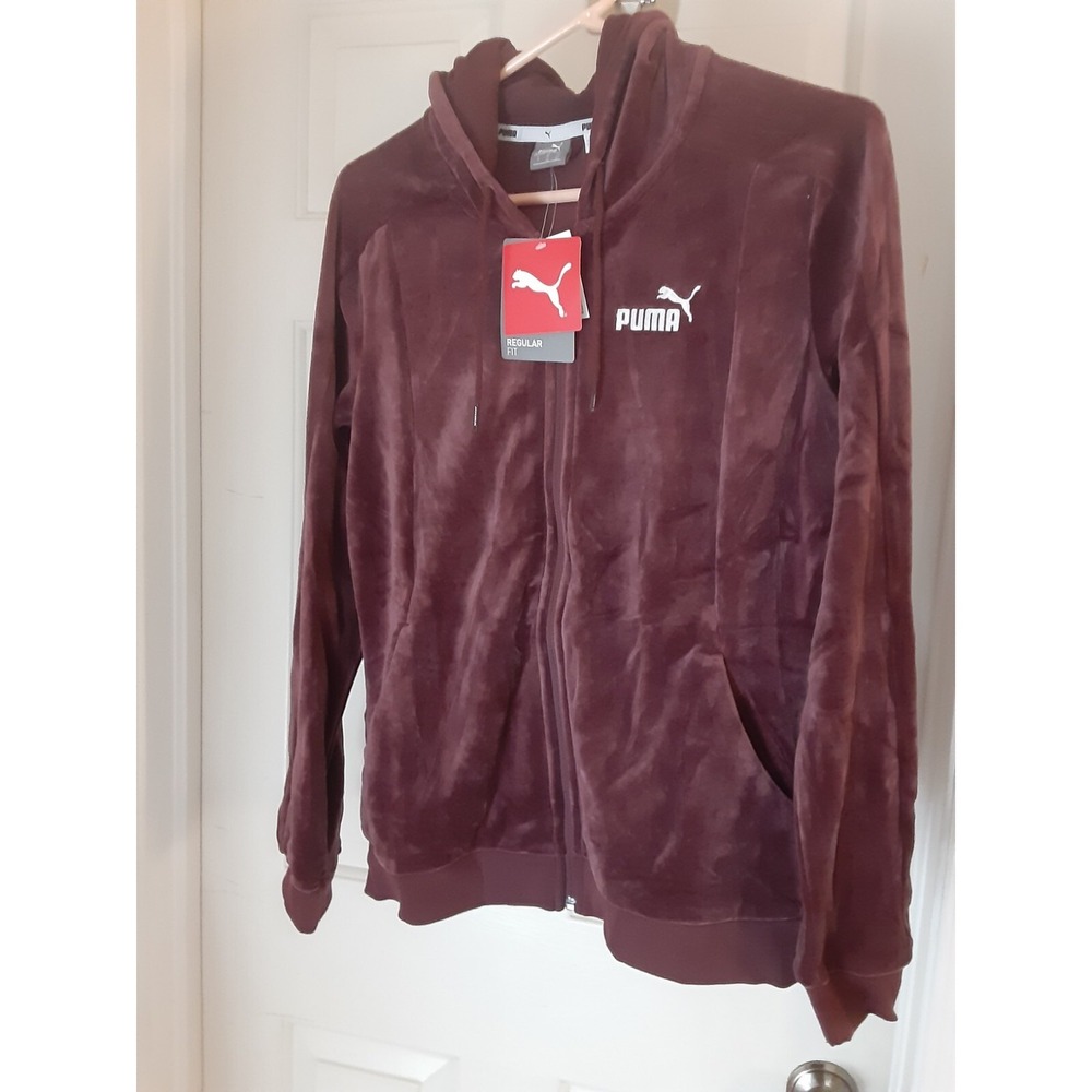 Puma‎ Purple Velour Hoodie Brand New sz L.  New. With  Tags